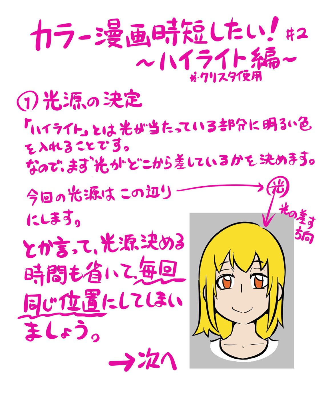 水道橋ですら イラストレーター 漫画家 カラー漫画時短したいっ 4 今回は瞳の塗るときの時短ついて これまでやってきたハイライトと陰影を応用して瞳の中をアレンジする事ができます そして最強の時短は 塗らない 漫画 漫画好きな人と