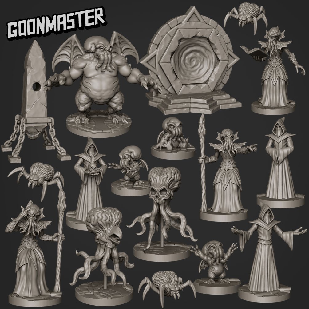GoonMasterGames's tweet photo. June 2021 Monthly Throwback Release - Psionic Squids 🦑

Get the release here: https://t.co/gsyx1Tlht8 

#goonmastergames #psionic #squids #brain #portal #skull #cultist  #dndminiatures #3dprinting #tabletoprpgs #mini  #bases  #terrain #magic https://t.co/nRSmnClf0H