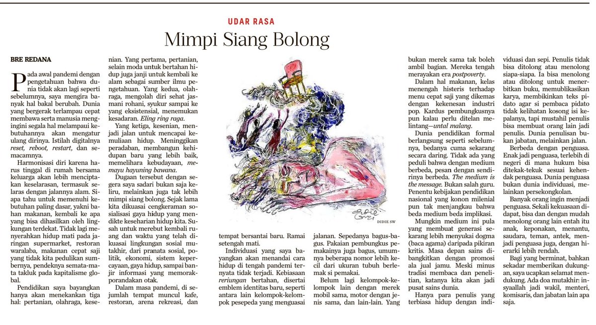 johanadhi's tweet photo. Mimpi Siang Bolong (Individuasi Pandemi) @BreRedana @ariel_heryanto @nadiemmakarim @AlissaWahid @budimandjatmiko @savicali @ulil @lyndaibrahim @okkymadasari @sarasdewi @tommyfawuy https://t.co/6K8ZRM5A5z