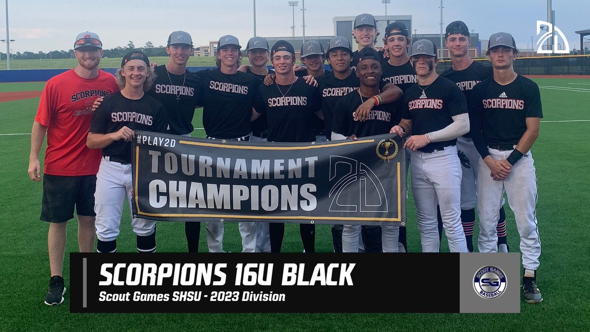 ScorpionsBsb1's tweet photo. Congrats to our 16U and 17U Black Scorpions teams on bringing home first place in their divisions! Great weekend of Scorpions Baseball! Great work men!
-@TravisWashburn2
-@sam_mcelreath
-@JasonWashburn
-@2DsportsTX
#LetsGoScorps
#ScorpionsBaseball
#ChampionshipSaturday https://t.co/LevKNdEhsi
