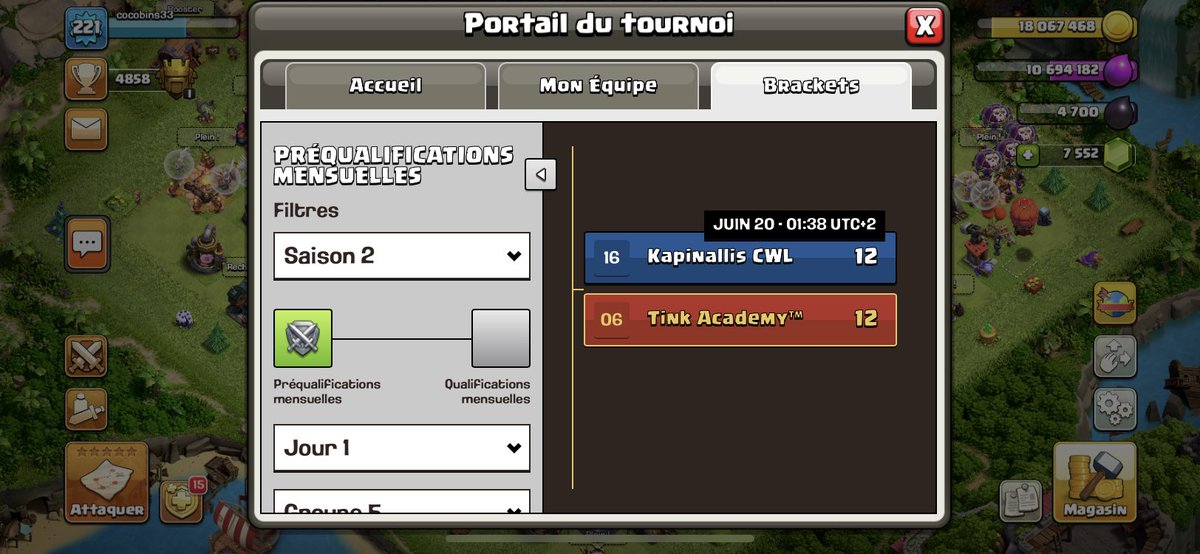 Qualifié pour la J2… faut qd même être courageux avec cette orga ingame.. 4 matchs de 30min en plus de 6h d’attente.. vives les worlds 😏😅🥱#ClashofClans #ClashWorlds