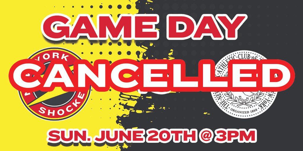 Tomorrow's Women's game against NYAC has been CANCELLED. Anyone who bought tickets will be receiving an email with more information. We hope to see everyone at the next women's home game on July 10th against Westchester United.