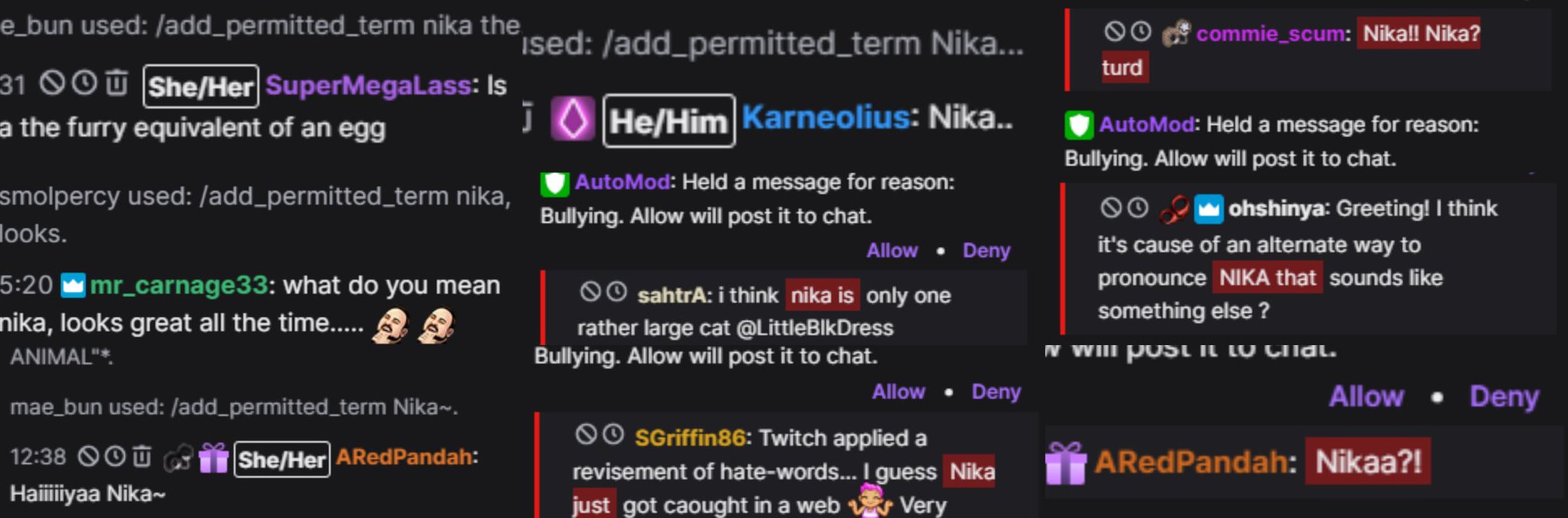 Veronica Nikatine Ripley What Would You Do If Your Woke Up And Your Name Was A Banned Word Twitchsupport Is Convinced My Name Is A Slur Across The Entire Site Veronica Nikatine Ripley What Would You Do If Your Woke Up And Your Name Was A Banned Word Twitchsupport Is Convinced My Name Is A Slur Across The Entire Site