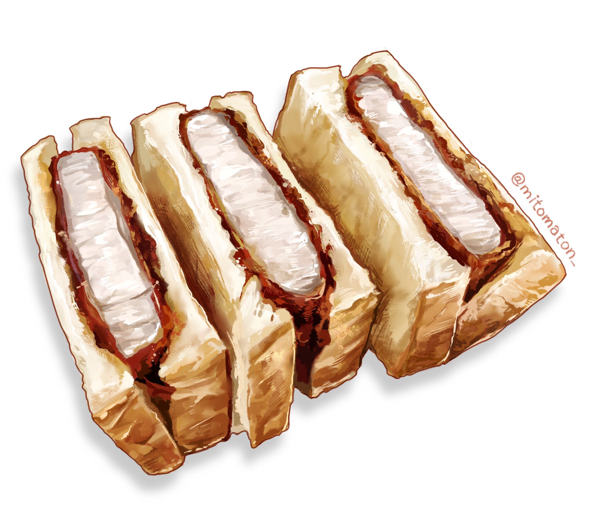 ミトマトン カツサンドのイラストを描きました 揚げたてのカツサンドは最高です I Drew A New Illustration Freshly Fried Cutlet Sandwiches Make People Happy 食べ物イラスト Foodillustration Procreate T Co Dvl2wbaq8r Twitter