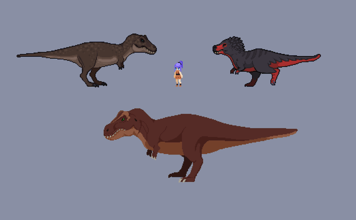 owleydev's tweet photo. Really proud of my progress over time! 🤗 #tyrannosaurusrex #trex #pixelart #gameart #indiedev #dinosaurs #paleoart @paleora https://t.co/27dabUrdU9