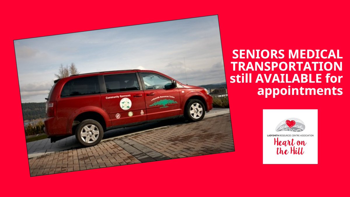 Our volunteer transportation is still running for medical appointments.  

If you have an appointment and need a ride to Duncan or Nanaimo, we need 10 business days to arrange for a driver.  

Call the LRCA at 250-245-3079 as soon as you know your date and time