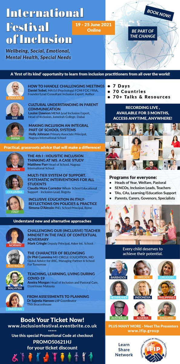 hjohnson_edu's tweet photo. Join us this week for presentations from all around the world about inclusive education! https://t.co/ho8ns6V5bU