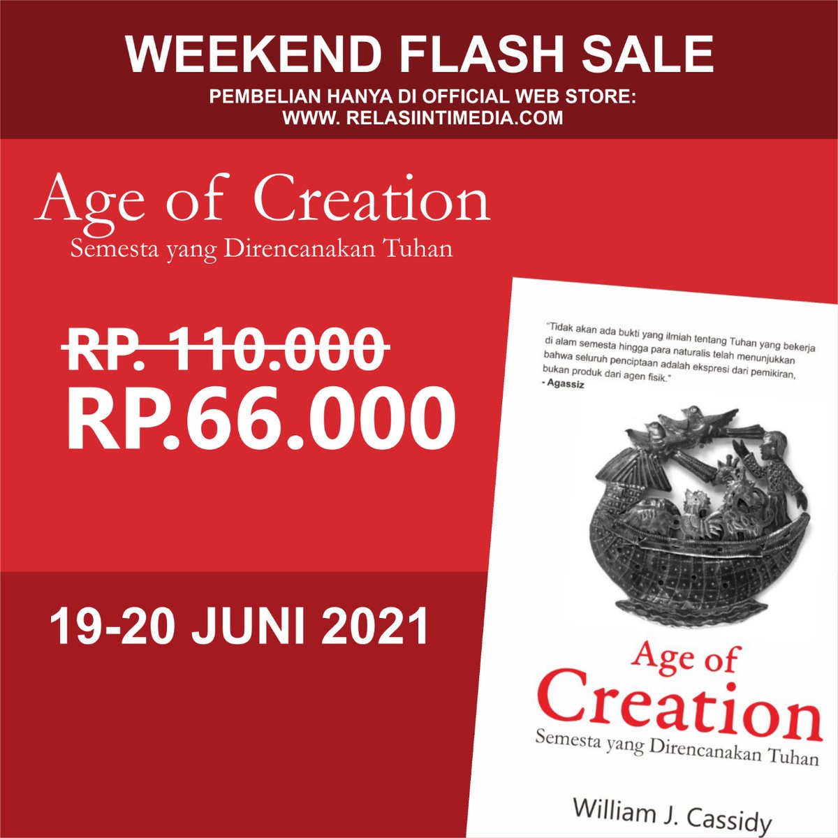 relasiintimedia's tweet photo. Akhir pekan bolehlah hanya ngerjain yang mudah-mudah. Termasuk beli buku yang mumpung murah:
#WeekendFlashSale
Age of Creation
110 k β
66 k β
Hanya berlaku di: https://t.co/krIwuQquq1 https://t.co/8i0zC6ygss