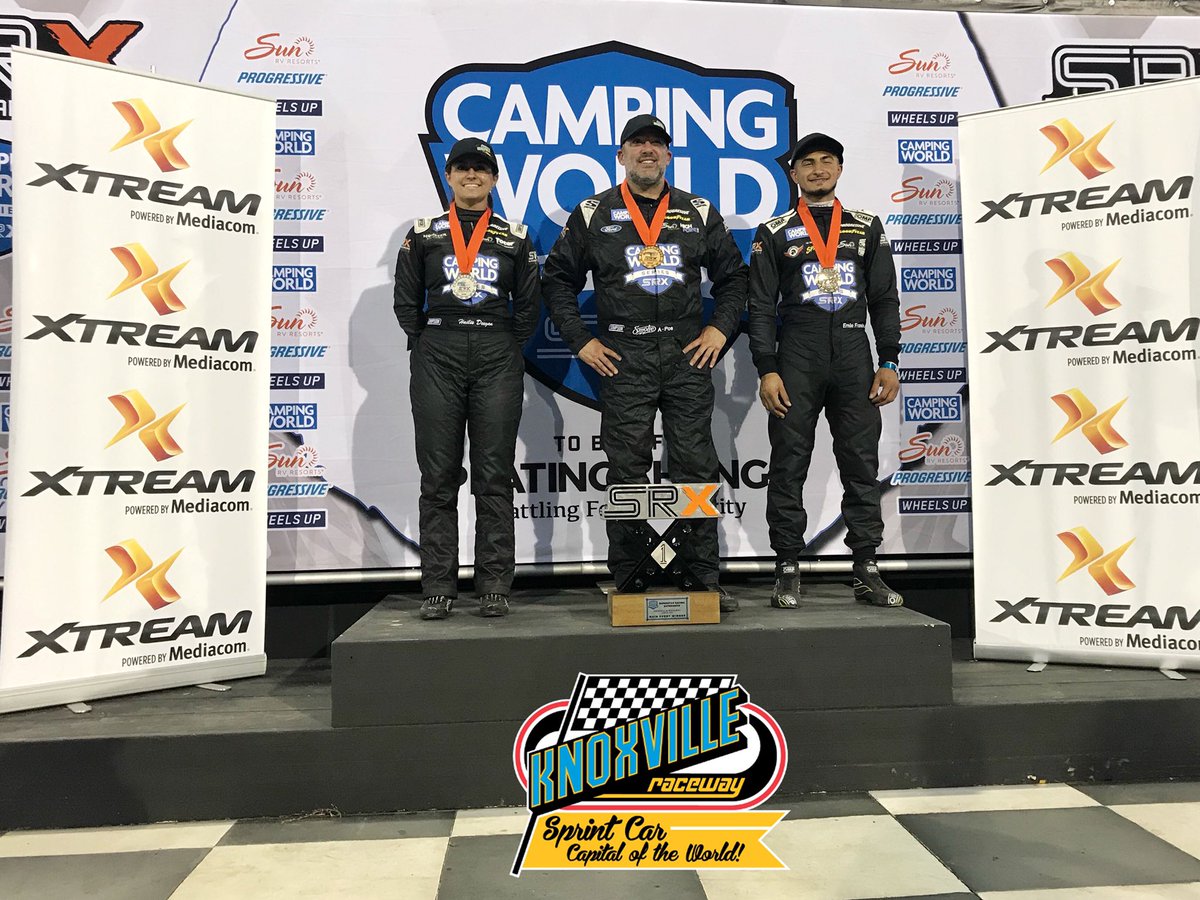 Knoxville Raceway (@knoxvilleraces) on Twitter photo Your <a href="/SRXracing/">Superstar Racing Experience</a> Podium 🏁
🥇Tony Stewart
🥈Hailie Deegan
🥉Ernie Francis Jr.
#SRXatKnoxville Your <a href="/SRXracing/">Superstar Racing Experience</a> Podium 🏁
🥇Tony Stewart
🥈Hailie Deegan
🥉Ernie Francis Jr.
#SRXatKnoxville