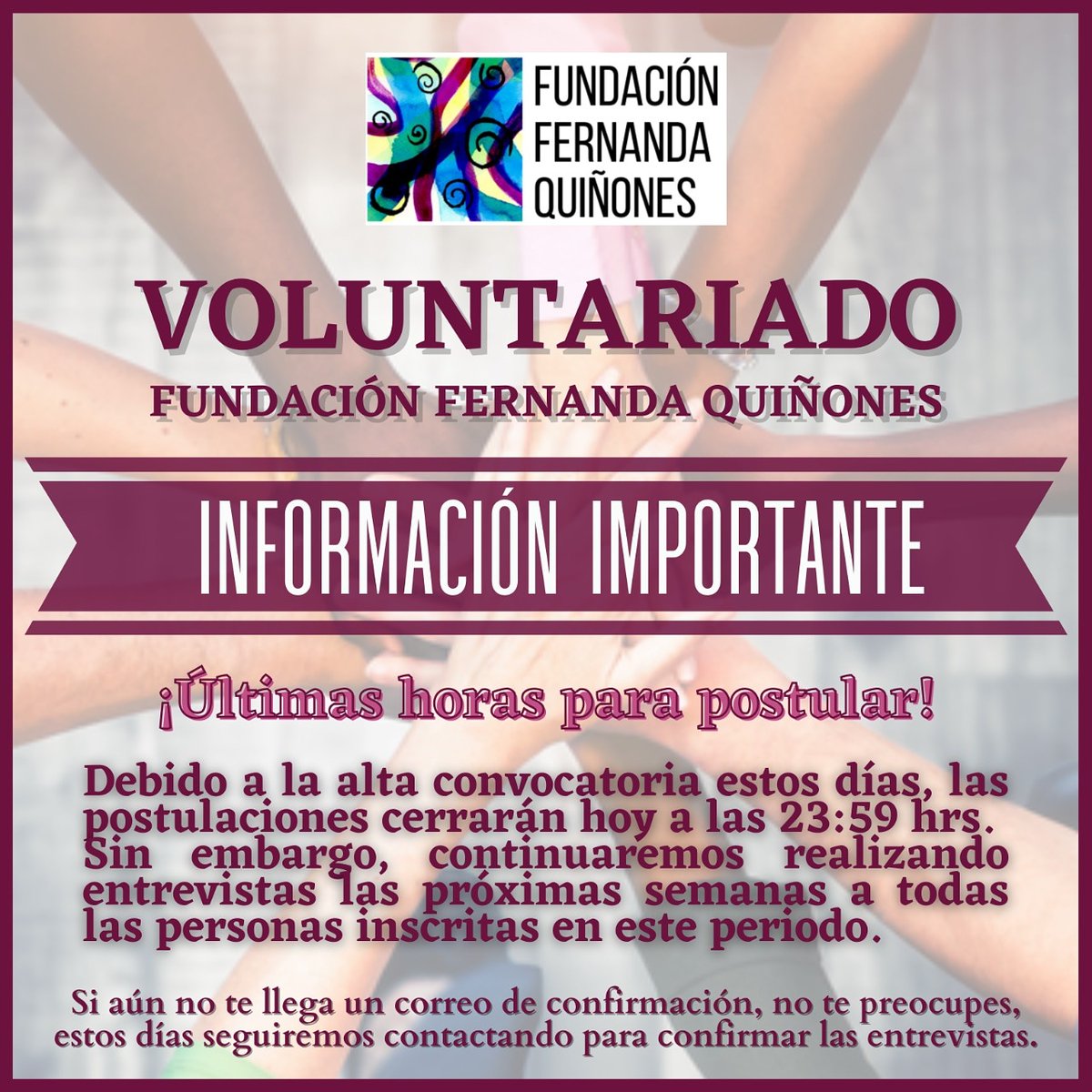 ffq_cl's tweet photo. ¡Apúrate! Si aún no te has inscrito y quieres ser parte de este proceso, tienes hasta las 23:59 hrs para inscribirte a través del este link: https://t.co/qG4MQ8nUVq
Recuerda que si ya realizaste tu inscripción, sólo debes esperar nuestro correo de confirmación para tu entrevista. https://t.co/ujeuvpIn3J