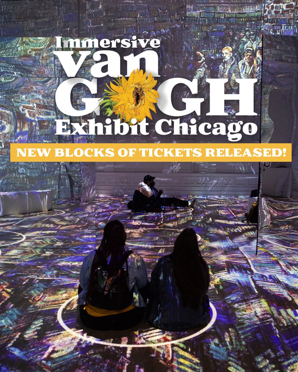 Not sure when to Gogh? 🌻 Visit us at vangoghchicago.com to find the best availability and see what Chicago is raving about! #VanGoghChicago #VanGogh #Chicago #ImmersiveVanGogh #LighthouseImmersive