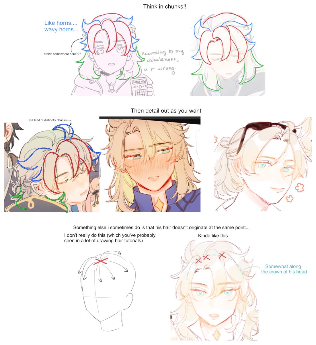 hellooo can you make a tutorial to draw albedo's hair🤣🤣 its really hard istg - hiiii <3 i don't know to make a tutorial for this so i just put together small guide on my thought process and how i go about drawing his hair! it's … https://t.co/lTENSYnHoa 
