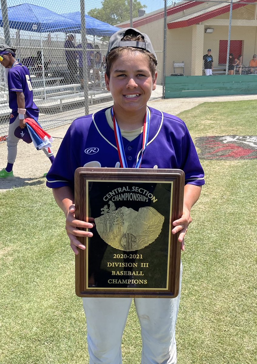 And your CIF Central Section D3 Championship MVP is….

Freshmen 2B Adam Salazar

Adam would tie the game in the top of the 2nd with a pop fly RBI single before  breaking the tie and driving in the winning run in the top of the 7th with an absolute laser down the third base line.