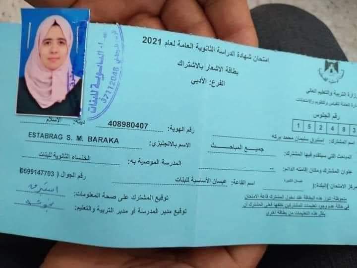 بعد أن قتلها زوجها لرفضها زواج أختها من أخيه..تغيب إستبرق بركة 19عاما عن امتحان الثانوية العامة،ورسالة وجدها أهلها بين مقتنياتها،تكشف عن فصول من العذاب مرت فيها الطالبة الحامل بشهرها الثاني:"لماذا ليس عندي أخ،أخبره بما أعانيه من ضرب لساعات مطولة بالبرابيش،ارحمني يا حبيبي يا الله"
