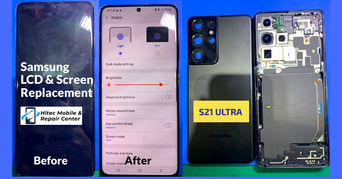 Hitecmobile's tweet photo. Singapore`s 1st #Samsung #Samsunglcd #S21Ultra #S21Plus #S21 #glassreplacement  #lcdreplacement #LCDRepair #screenreplacement 

✅ Super-AMOLED with 120Hz Refresh Rate for Note 20 Ultra &amp; S21 Series LCD
✅ Under Display Fingerprint Sensor works the same.

https://t.co/REysq5qCaj https://t.co/hZIS3THnys