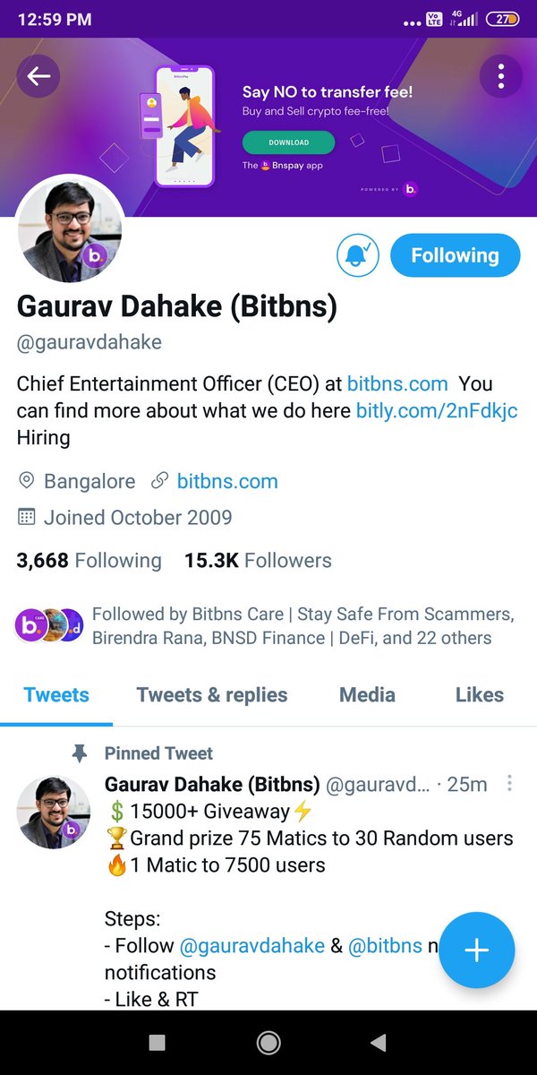 adsgoo1's tweet photo. @gauravdahake @bitbns @sriksm19 @AmitKum59769954 @AjayRamu1 @developabhishe1 @Pradipt18548655 @rashidvp @devadasuguduri @tarunmankar04 In #Bitbns all withdrawals,deposits of all coins are live and working

Are you in loss don't worry just hold your coins in #bitbns and earn 3% annual returns

#Buyonbitbns #bitbns

@sriksm19 @AmitKum59769954 @AjayRamu1 @developabhishe1 @pradipt18548655 @rashidvp @anudev https://t.co/GaKOlIC04B