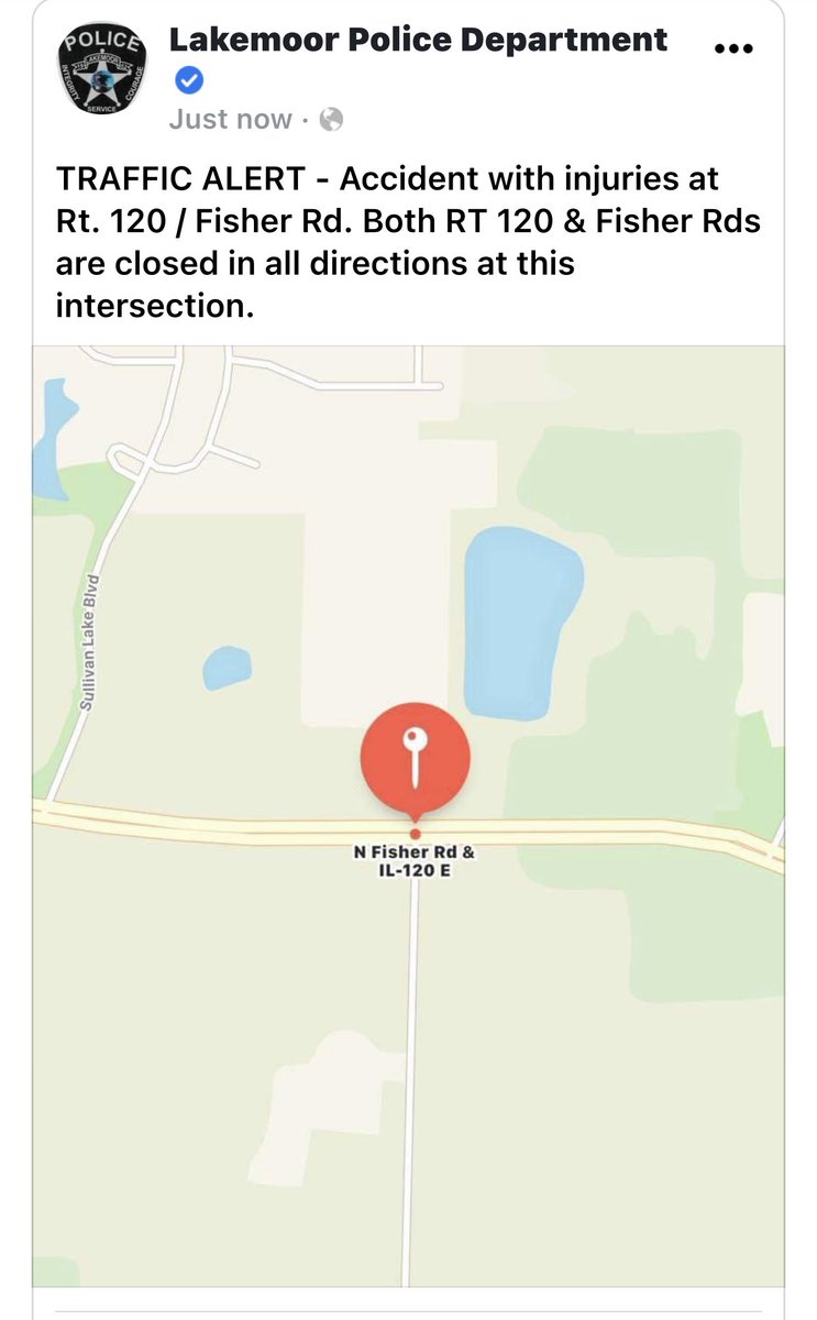LakemoorPD's tweet photo. TRAFFIC ALERT/ROAD CLOSURE https://t.co/aIVd9GevrB