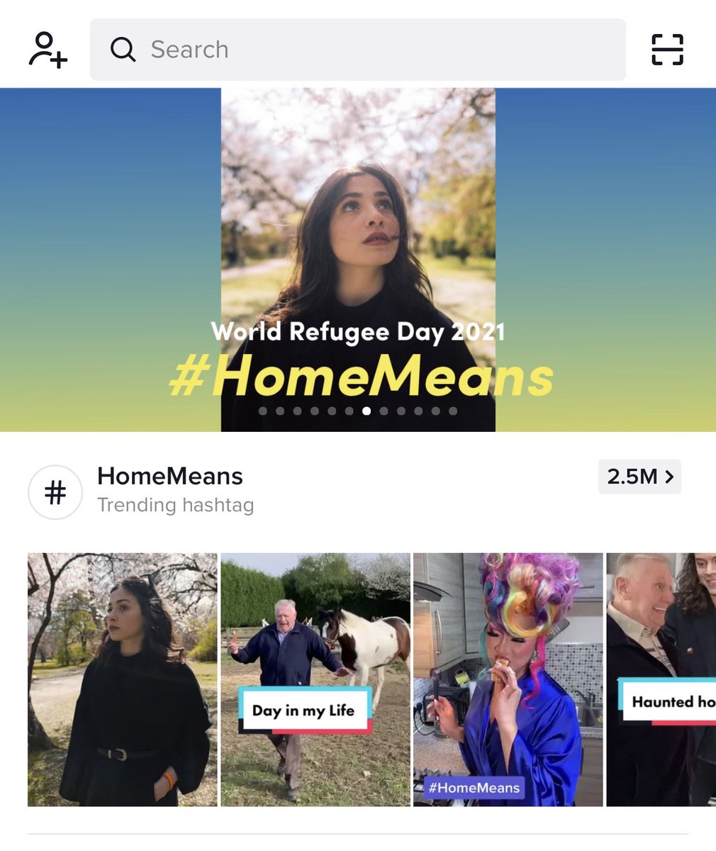 GisellaLomax's tweet photo. So cool to see #HomeMeans, our #WorldRefugeeDay TikTok challenge, promoted on the TikTok Discover page.
2.5 million views so far - join in! https://t.co/9yKHeydjZo https://t.co/Ar63WYqJ0W