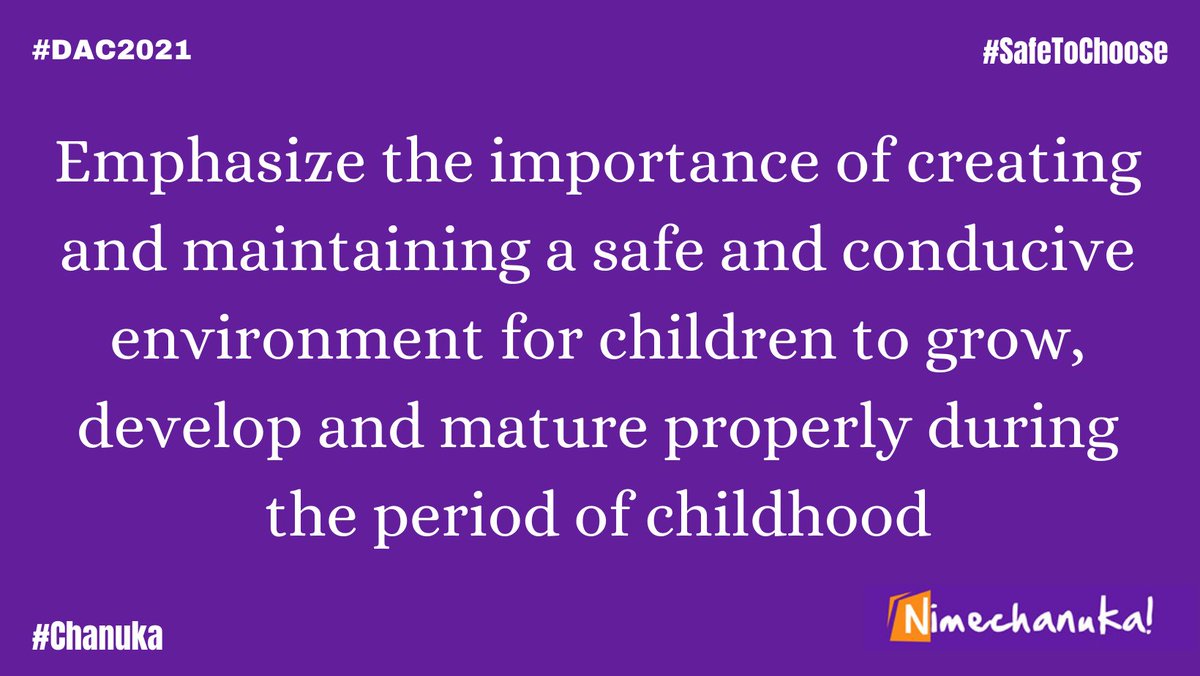 There is need to Emphasize the importance of creating and maintaining a safe & conducive environment for children to grow, develop and mature properly during the period of childhood.
#DAC2021 #Chanuka #SafeToChoose