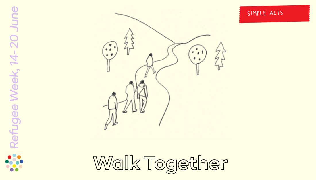 RefugeeWeek's tweet image. Today people up and down the country are joining The Great Walk Together, honouring the journeys made by refugees and celebrating that we have #moreincommon.

🎩🧢👒 off if you're walking today! Share your photos using #MoreinCommon #WeCannotWalkAlone

@great_together #SimpleActs