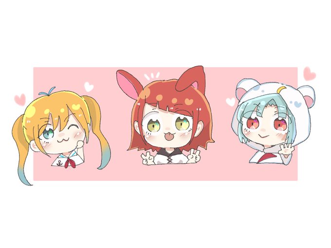 可愛い3人組のtwitterイラスト検索結果