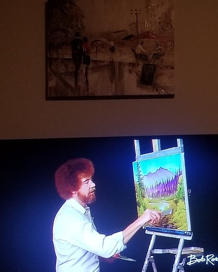 unleashdnojudge's tweet image. How do you spend your Saturday night&apos;s? &quot;There&apos;s nothing wrong with having a tree as a friend.&quot; #Friends #home #bobross #HappyFathersDay2021 #water #SaturdayVibes #MotivationalQuotes #TREASURE #happy #FathersDay #FathersDay2021 #originalcharacter