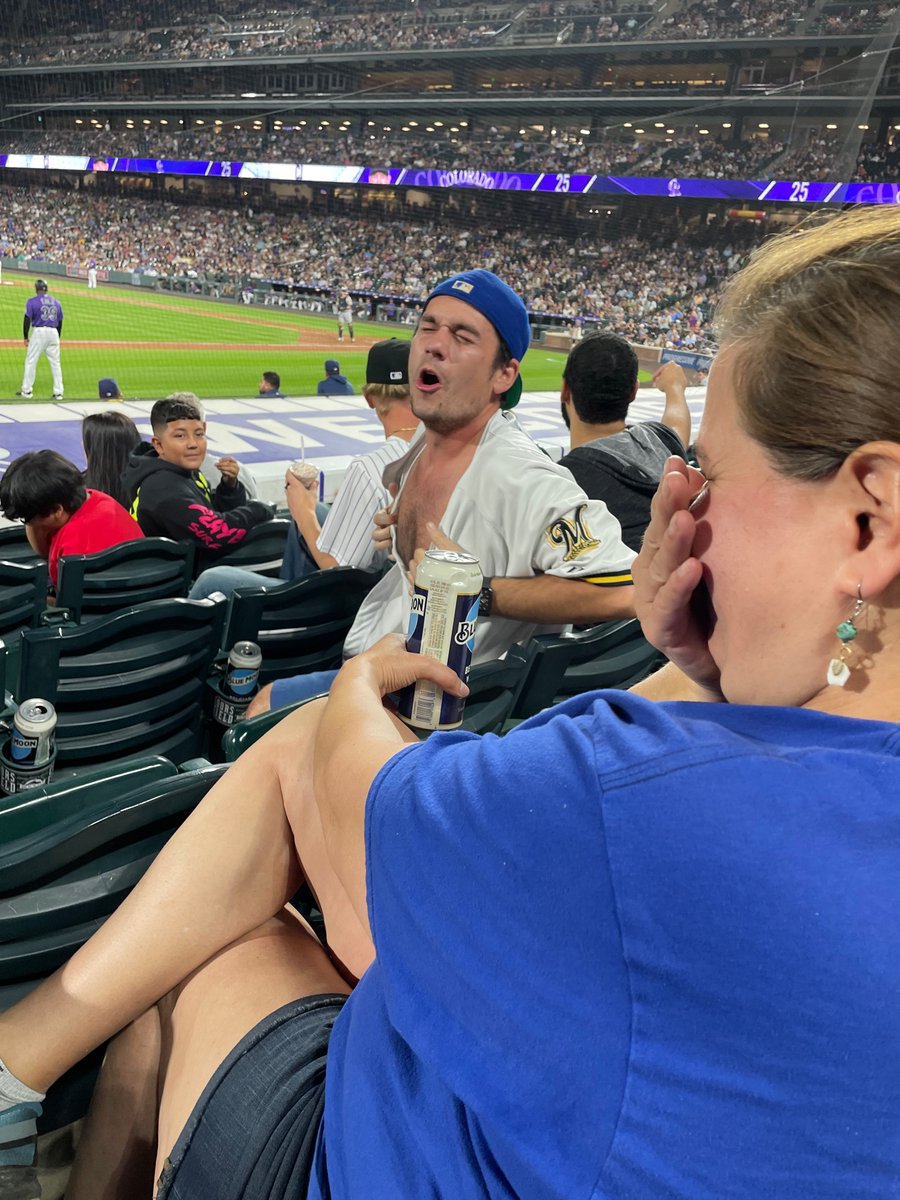 rbuck22's tweet photo. @Brewers my good friend in section 309 really wants Yelich to sign titties. Can we please get someone on this? https://t.co/ZfdWVNb41R