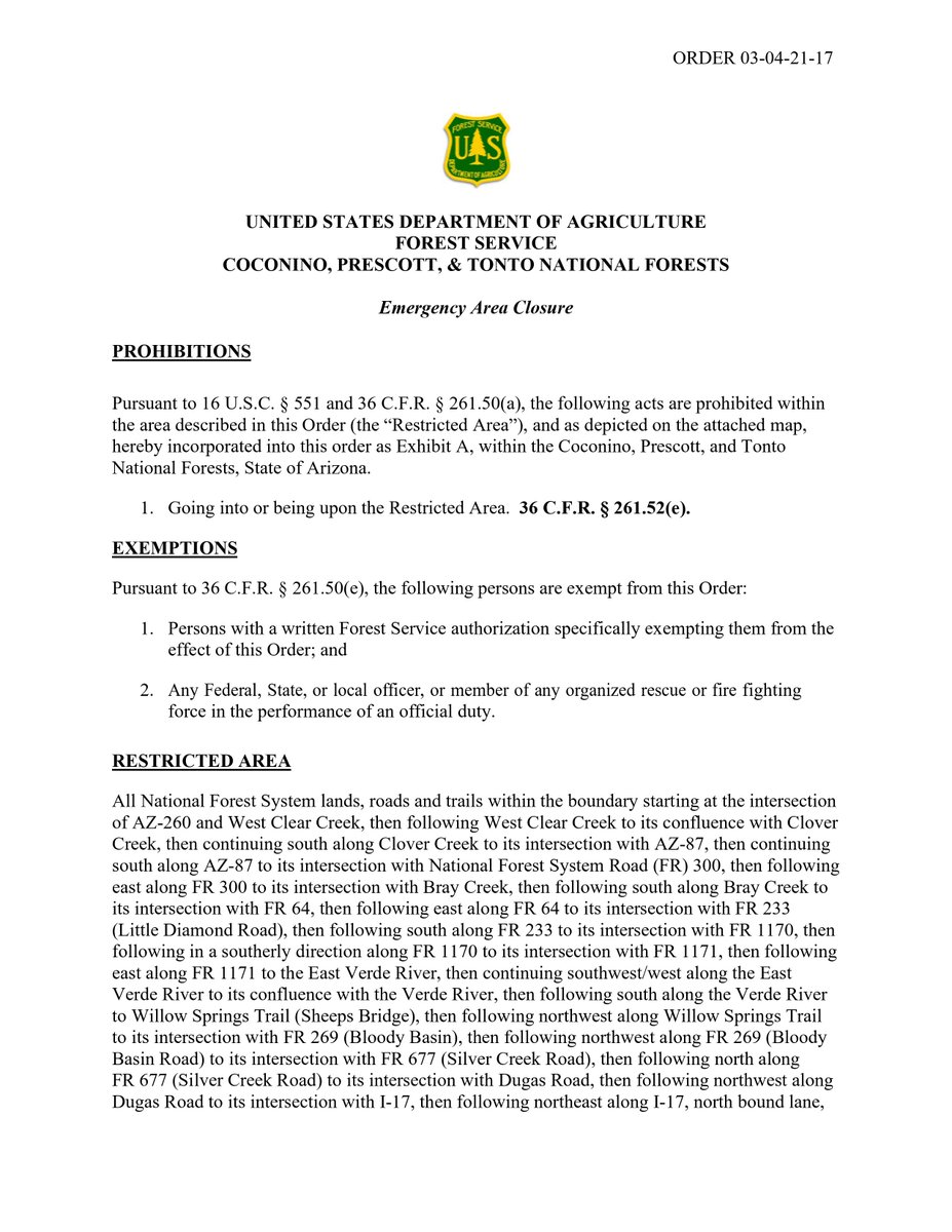 TontoForest's tweet image. #BackboneFire  Forest Closure Effective June 19th, 2021