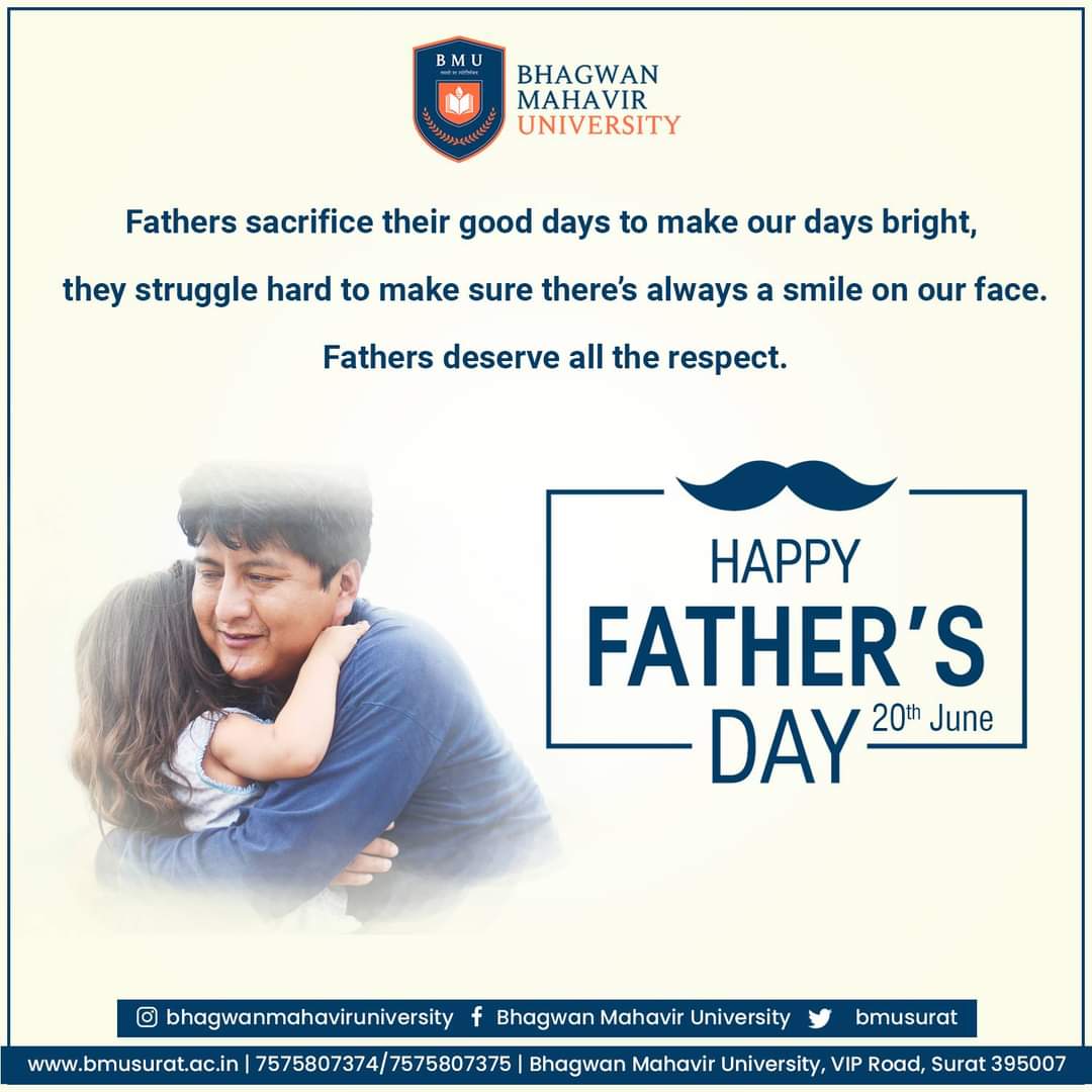 bmusurat's tweet photo. Happy Father's Day to every amazing dad out there!
#father #fathersday #fatherlove #fathersdaygifts #fathersdaypost #fathersdaycreativedesign #fathersdaycreative #masterofeducation #education #bmusurat #surateducation #bhagwanmahavir #universityinsurat #suratcoleege #knowledge https://t.co/mp7z89r37o