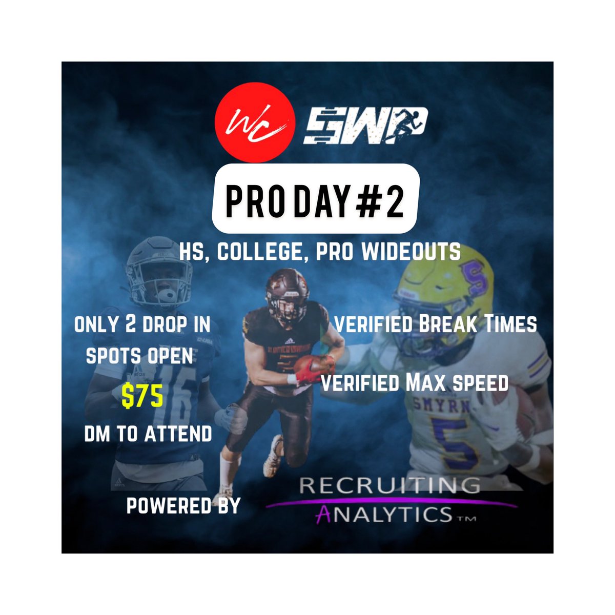 This Sunday!! June 20th Feel free to come join us for Pro Day #2 We got guys running over 20mph in the WideOut Summer Program! Contact me now🏁