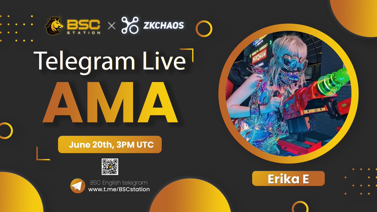 BSCS_Global's tweet image. 🌟@bscstation AMA with  @zkchaos2020
 #CHAOS
👉Tele group: t.me/bscstation

⏰3PM UTC, Jun 20th
❎Follow @zkchaos2020 &amp;amp; @bscstation
❎RT &amp;amp; Like &amp;amp; Tag 3
❎Comment

10 ppl * 10 $USDT equivalent token each 

Join us to learn more about @zkchaos2020