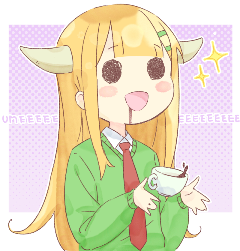 「これは黒い飲み物を飲んだ時のまどろみちゃん☕ 」|じがてさん🌸のイラスト