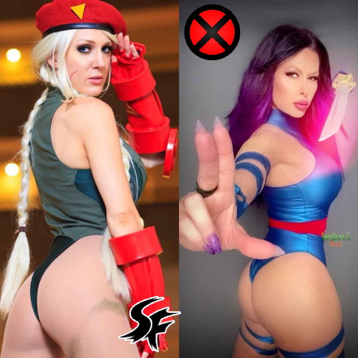 white2k5's tweet photo. Here's a special tribute of the 8 lovely &amp; beautiful women 🐦✌🏼💙🐝💪🏻💚🦋⚔️💜

@YayaHan Sandy Lieu Olivia Bian @VampyBitme Tina Nguyen &amp;  @Carolynefit_
as Chun-Li
@KristenHughey as Cammy
@Irelandreid as Psylocke 

#StreetFighterSunday 
#CrossoverSunday https://t.co/qlZDj9agAn