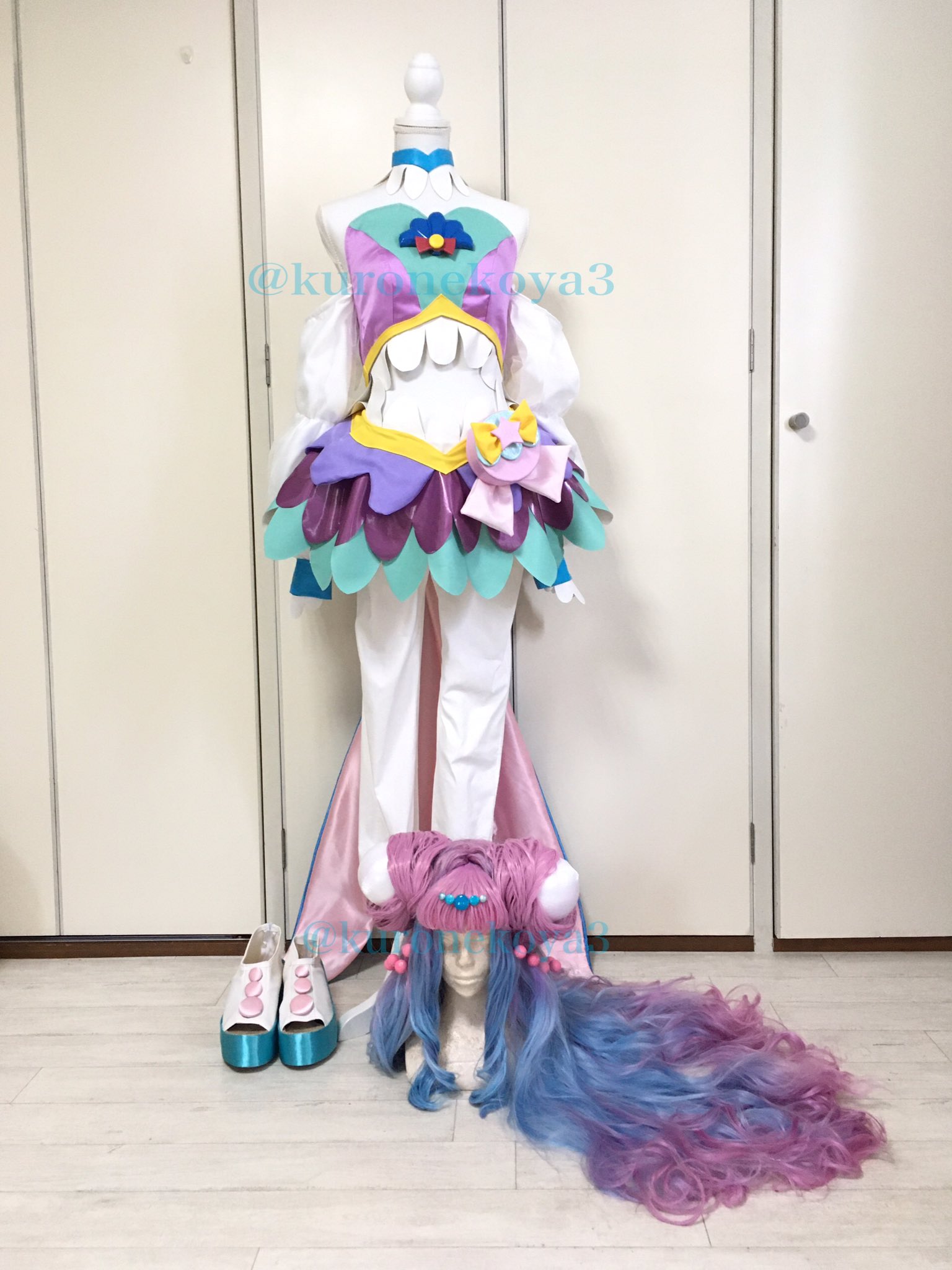 クレア トロピカル ジュ プリキュア キュアラメールの衣装完成 ウイッグの染めも頑張った コスプレ アトリエクレア Cosplay