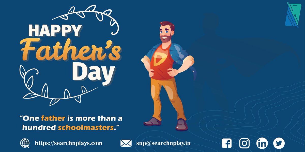 searchnplays's tweet image. Father&apos;s are the only superhero for their children&apos;s. Let&apos;s thanks these superhero, not just today but every day.
Happy Father&apos;s Day

#searchnplay  #learncodeonline #swiftdeveloper #coder #pythonlearning #webdevelopment #webdesigner #webdesign #FathersDay #FathersDay2021