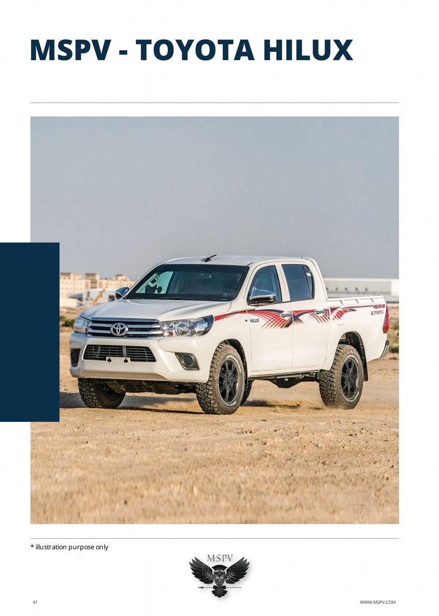 MSPVINDIA's tweet photo. MSPV Armoured/ Bulletproof Pickup India
Protection level : B4+,B6, B7 level
Contact us at +91 8796090783(WhatsApp), +971 55 608 9277 bhushan@mspv.in visit https://t.co/hSjizOmEtx
#ArmouredPickupIndia #BulletproofPickupIndia #ArmoredPickupindia #PickupIndia #ToyotaPickupIndia https://t.co/PdeF1OYMVi