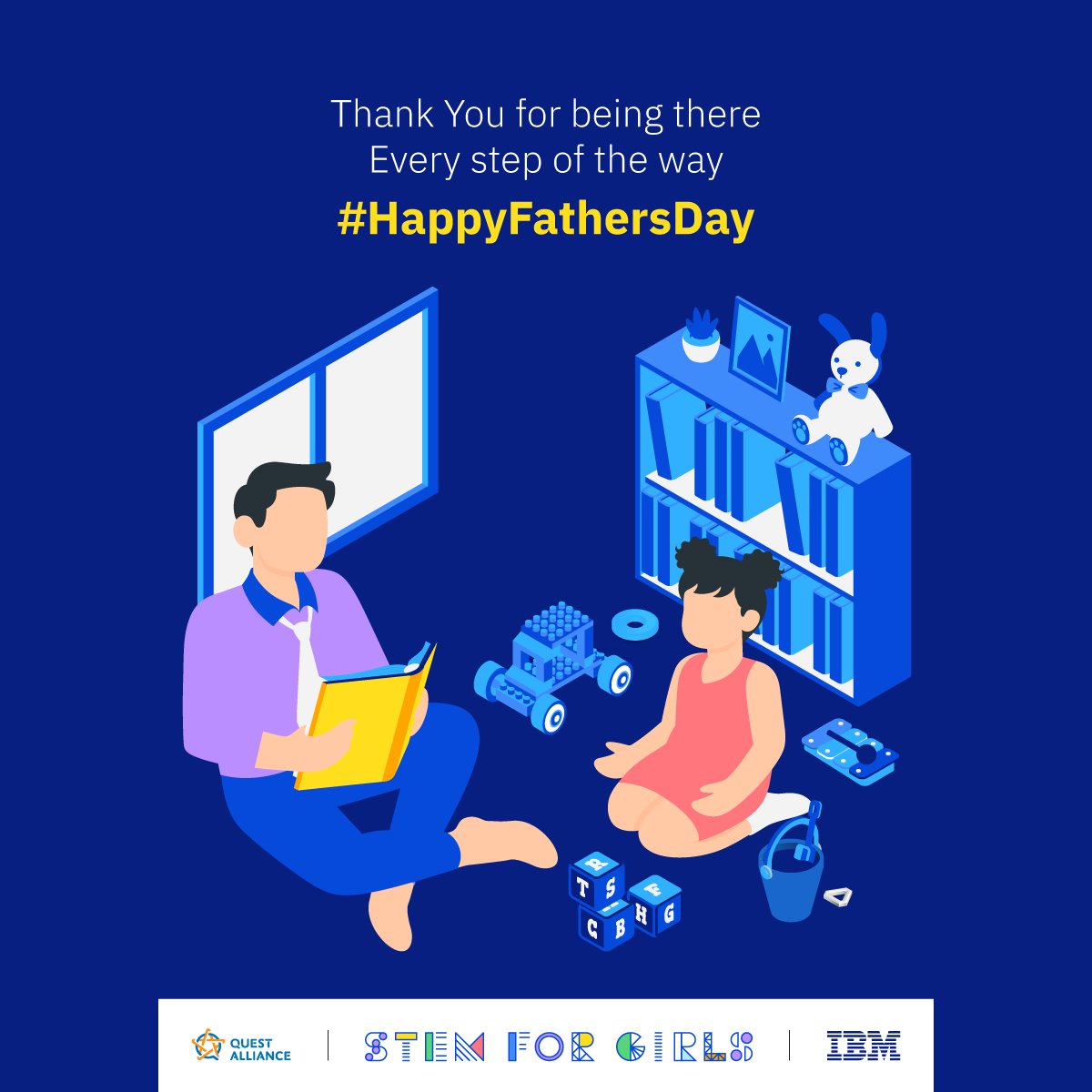 questalliance's tweet photo. 4 things fathers can do to nurture #STEMmindsets in their daughters:
- Encourage questioning & critical thinking
- Challenge gender stereotypes
- Talk about various career options
- Work together to build new things
Gender equity begins at home.
~
#HappyFathersDay #STEMForGirls https://t.co/8Al4YnGbdo
