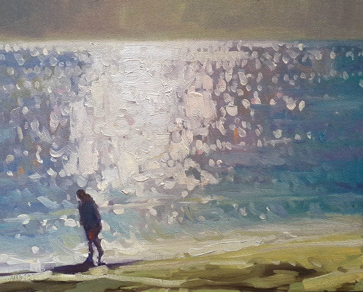 Here’s another Bobby Dazzler from the queen of sparkle Jenny Aitken that sold this week. More from that talented painter here tho:
https://t.co/rif2MvbFIF 

#seascape #sparkle #cornwall #cornishart #oilpainting #contemporaryart #britishart

@jennyaitkenart https://t.co/8DwHL2vuoE