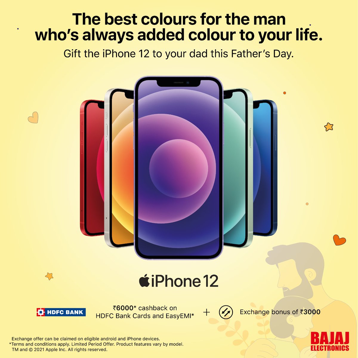 bajajelectronic's tweet photo. This Father's day add new members to your Apple family. Avail the special offers at your nearest Bajaj Electronics.
#bajajelectronics #apple #appleproducts #iphone12 #ipad #macbook #watchseries6 #watchse #podmini #buynow #specialoffer #fathersdayoffer #happyfathersday https://t.co/6LvuD6KA0X