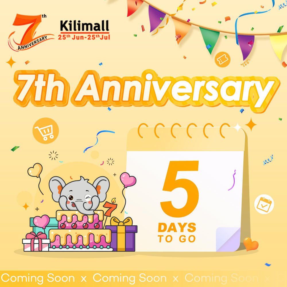 Kilimall's tweet photo. #Kilimall7thAnniversary
#5moredaystogo
Have you joined the party 🎉?Use this link to join <<<👉https://t.co/H6ptJhm2gt grab those offers and amazing deals 😊 https://t.co/ynl2cCYUah