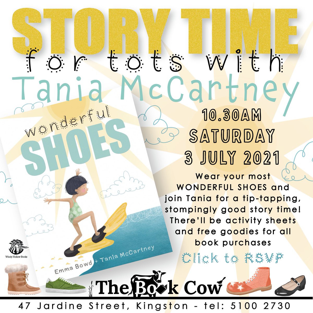 Tania McCartney (@taniamccartney) on Twitter photo School hols are nearly upon us - if you're craving a tippety-tapping morning of storybook fun for little ones, come along to The Book Cow in Kingston, Sat 3 July at 10.30am! Click below to reserve a place.
eventbrite.com.au/e/story-time-fโฆ
<a href="/Emma_Bowd_au/">Emma Bowd ๐๐๐</a> <a href="/windyhollowbook/">Windy Hollow Books</a> School hols are nearly upon us - if you're craving a tippety-tapping morning of storybook fun for little ones, come along to The Book Cow in Kingston, Sat 3 July at 10.30am! Click below to reserve a place.
eventbrite.com.au/e/story-time-fโฆ
<a href="/Emma_Bowd_au/">Emma Bowd ๐๐๐</a> <a href="/windyhollowbook/">Windy Hollow Books</a>