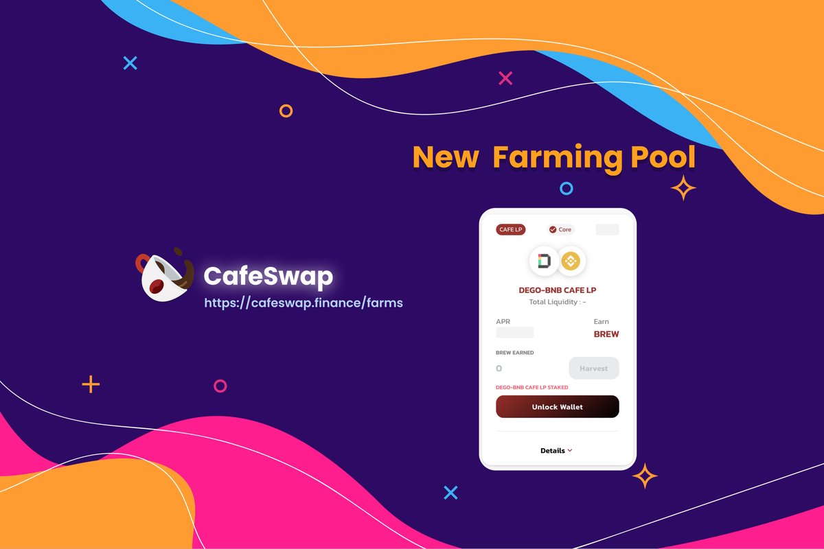 Fummilyor's tweet photo. @binance New @cafeswapfinance Farming Pool Is Now Live On #CafeSwap

Deposit $DEGO-BNB LP 
Earn $BREW

Add Liquidity At https://t.co/IYA2lAwG6X

Earn Crazy APR Until It lasts.

Happy Brewing ☕️☕️☕️ https://t.co/9gAayhhesj