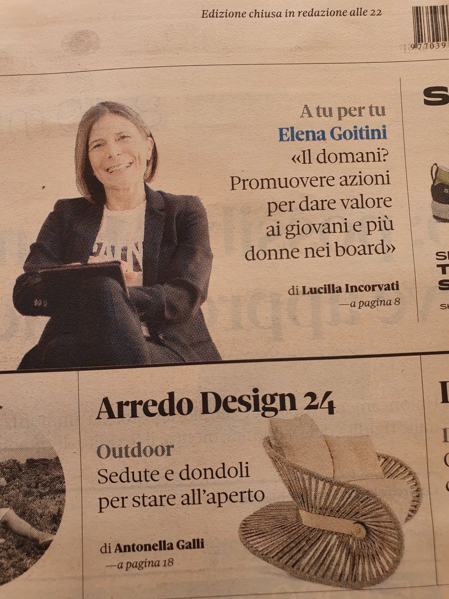 #atupertu Intervistare <a href="/ElenaGoitini/">Elena Goitini</a> è stato un privilegio; chiacchierare con lei un piacere <a href="/sole24ore/">IlSole24ORE</a>