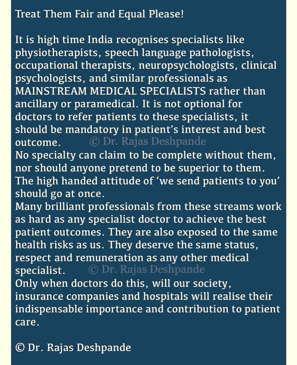 Denial of Gold standards of treatments like Cardiac Rehab,Pulmonary Rehab, Post-op rehab &amp; Exercises for Osteoarthritis to name a few; due to the unforced error of NOT referring to Physiotherapists is denying the Patients their rights to complete care.