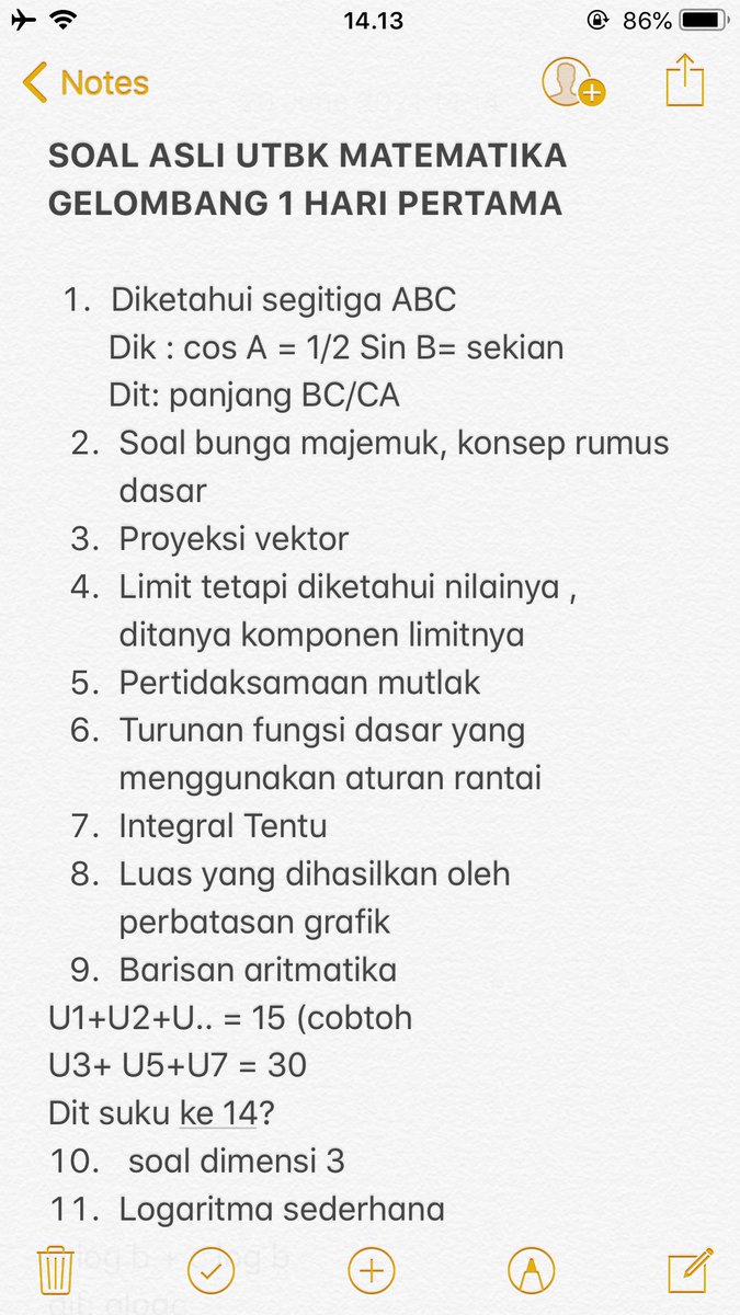 tasya7191's tweet photo. 🩺💉SOAL ASLI UTBK MATEMATIKA
GELOMBANG 1 HARI PERTAMA SESI PERTAMA ( 12 APRIL)

ini soal pure aku inget2 dan Halal soalnya aku tipe2 orang yang kalau udah ujian suka ngebahas , dari jaman sekolah kaya gitu.
Aku UTBK sesi pertama hari pertama ya genks jadi ini soal pure inget! https://t.co/mHxm8Ou7HO