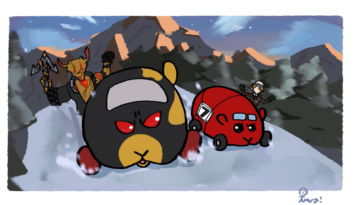 このモルカーパロcoaの絵の背景 ボブの絵画教室の動画見て参考にしながら描いたん 麦茶 Mugi のイラスト