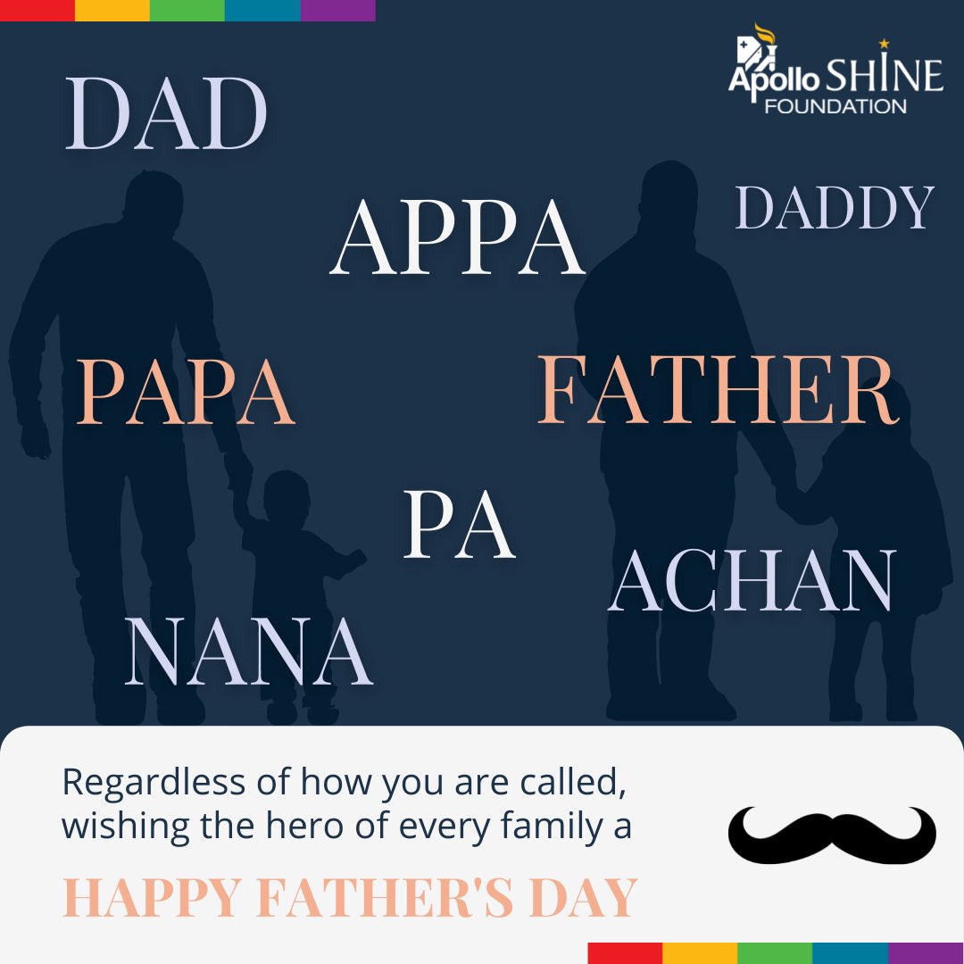 Every daughter’s first love, Every son’s first superhero!! ❤️ Wishing the hero of every family a happy and healthy Father’s Day!! 🧔‍♂️ #FathersDay2021 #ApolloShineFoundation #KeepIndiaHealthy #CampusHealth #FathersDay #MainMan #Superheroes #ShineParivar #ApolloShine