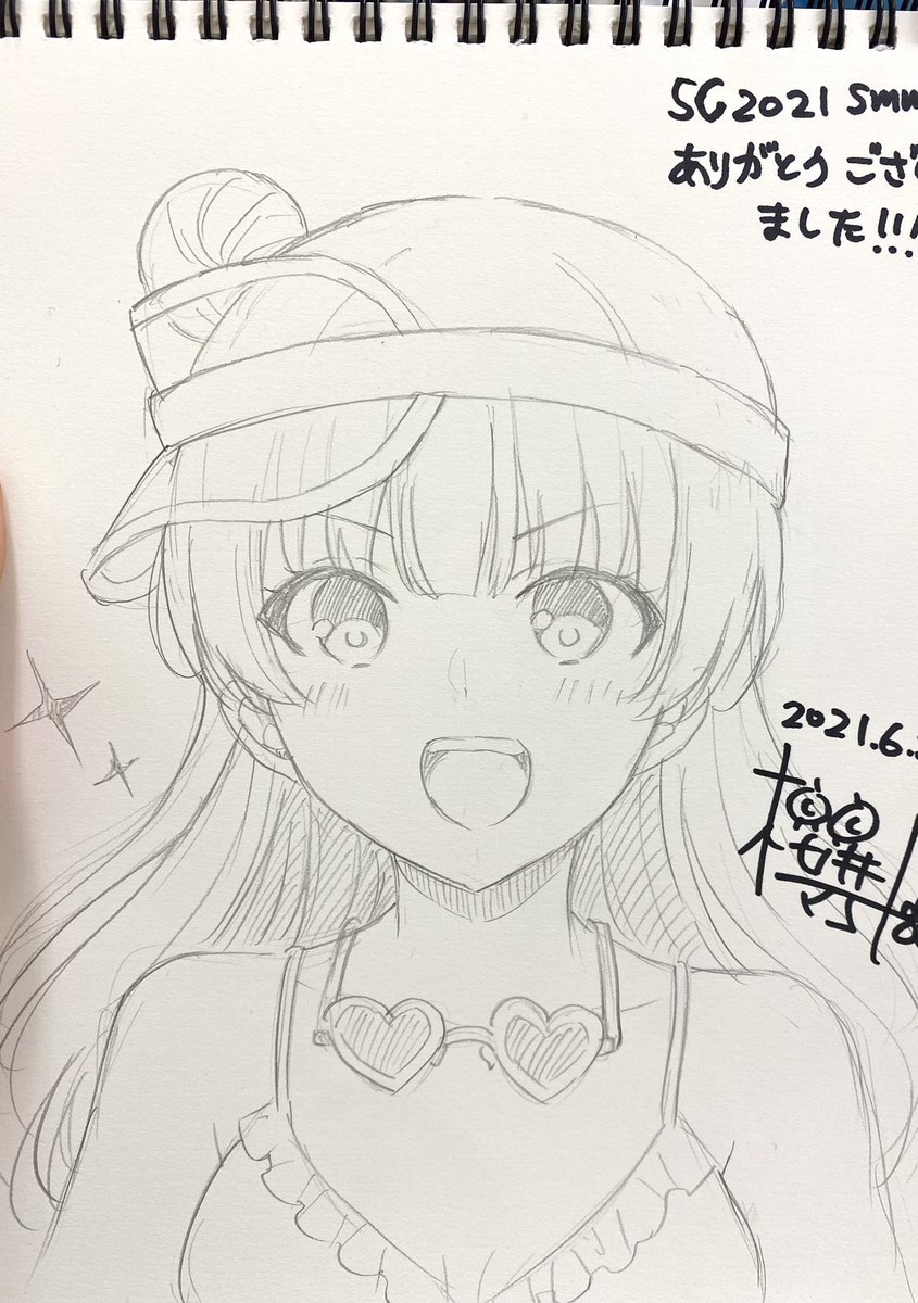 スケブ2。愛さん、千歌ちゃん、善子ちゃん。聖良さんも描いてたけど写真撮り忘れてました 