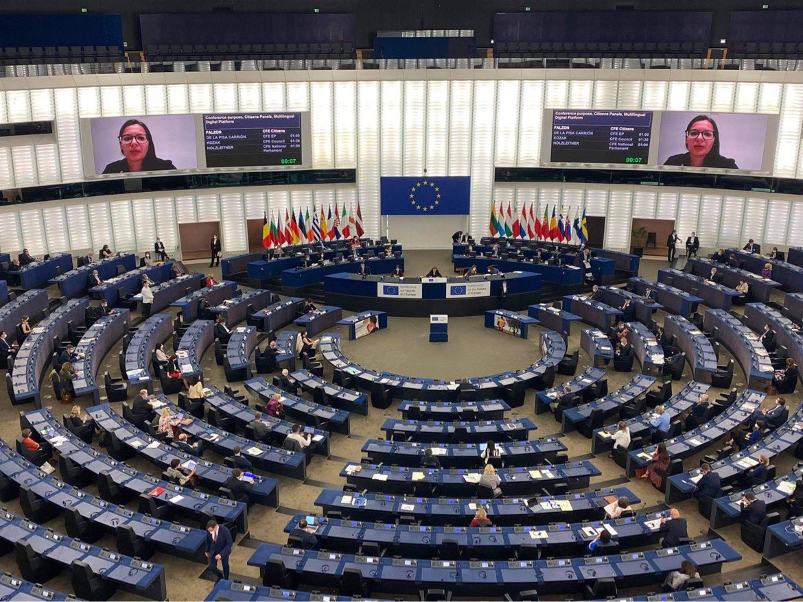 mndfalzon's tweet photo. ‘Let us make sure that this is not another passive listening exercise but one in which every citizen feels that they have a voice in shaping the EU’s future’ My intervention during the first Plenary #Conferenceonthefutureofeurope @AbelaCarmelo @josiannecutajar  @RobertaMetsola https://t.co/xq1EhsRR4w