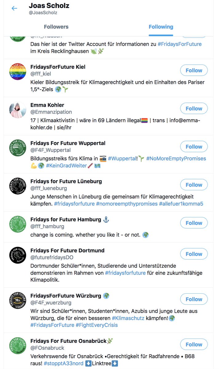 Does Joas follow many other Bots & Actors accounts and follow 100s of FFF accounts? Yes, sure: